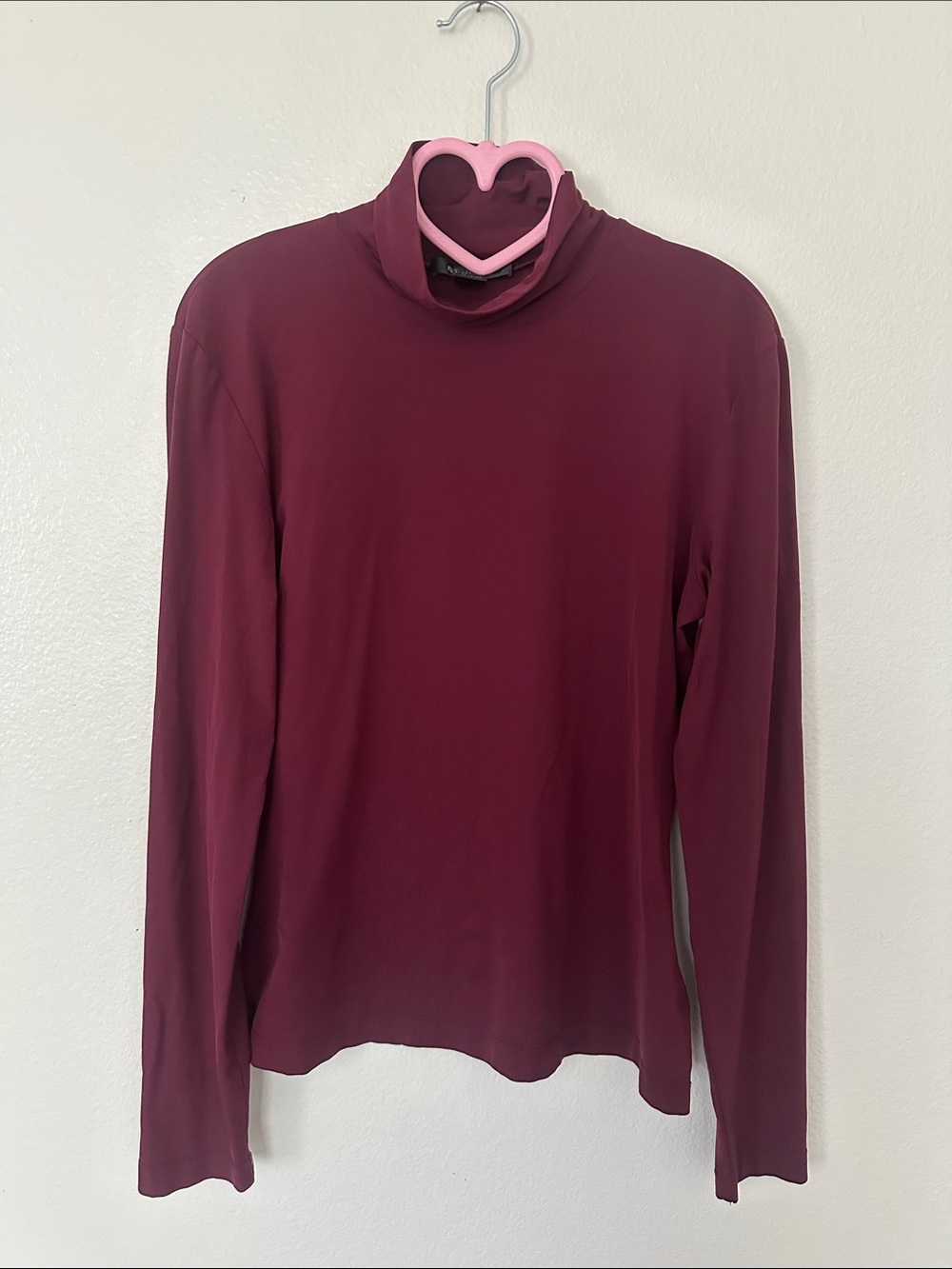 St. John Wine Burgundy Turtleneck Long Sleeve Top Size Small
